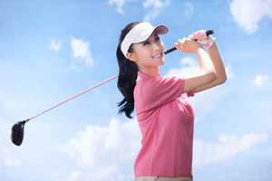 女性ゴルファーの画像